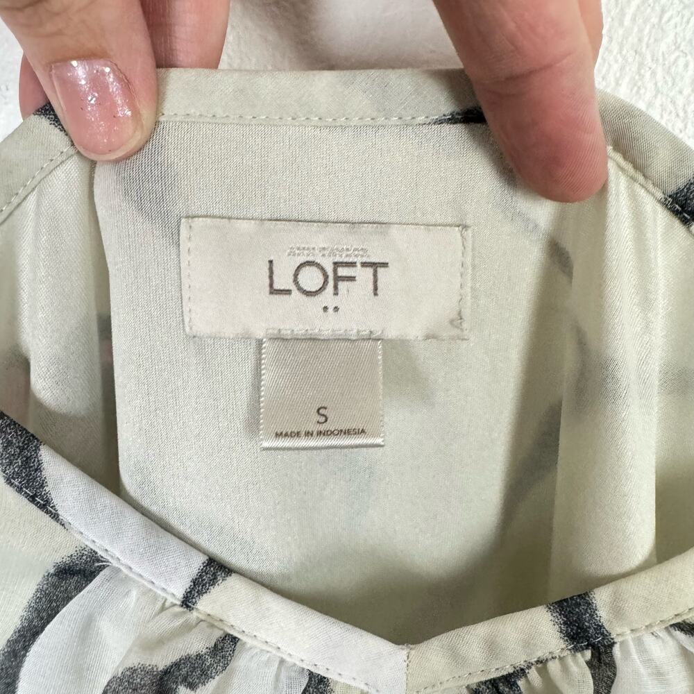 LOFT Gray Beige Neutral Floral Spaghetti Strap Cinch Waist Casual Maxi Dress - Picture 7 of 8